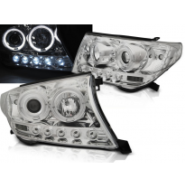 Faros Delanteros Angel Eyes Toyota Land Cruiser Fj200 07-12 Cromados