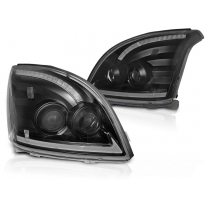 Faros Delanteros Toyota Land Cruiser 120 03-09 Tube Light Intermitentes Dinamicos Black