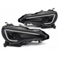 FAROS DELANTEROS TOYOTA GT86 12-21 TUBO LED NEGRO