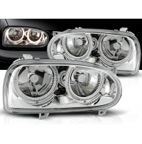 Faros Delanteros Angel Eyes Vw Golf 3 09.91-08.97 Cromados