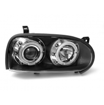 Faros Delanteros Angel Eyes Vw Golf 3 09.91-08.97 Fondo Negro