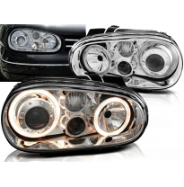 Faros Delanteros Angel Eyes Vw Golf 4 09.97-09.03 Cromados