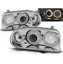 Faros Delanteros Angel Eyes Vw Golf 3 09.91-08.97 Cromados