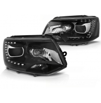 Faros Luz Diurna Vw T5 2010-15 Tru Drl Xenon Look Black