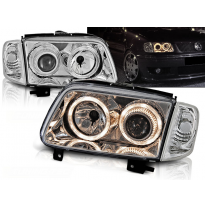 Faros Delanteros Angel Eyes Vw Polo 6n2 10.99-10.01 Cromados