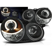 Faros Delanteros Angel Eyes Vw Polo 9n 11.01-04.05 Fondo Negro