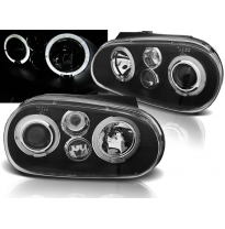 Faros Delanteros Angel Eyes Vw Golf 4 09.97-09.03 Fondo Negro