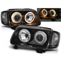 Faros Delanteros Angel Eyes Vw Polo 6n2 10.99-10.01 Fondo Negro