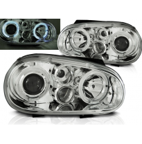 Faros Delanteros Angel Eyes Vw Golf 4 09.97-09.03 Cromados