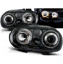 Faros Delanteros Angel Eyes Vw Golf 4 09.97-09.03 Fondo Negro