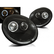 Faros Delanteros Angel Eyes Vw New Beetle 10.98-05.05 Fondo Negro