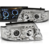 Faros Delanteros Angel Eyes Vw Passat B5 3b 11.96-08.00 Cromados