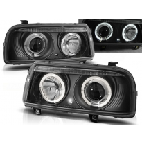 Faros Delanteros Angel Eyes Vw Vento 01.92-08.98 Fondo Negro