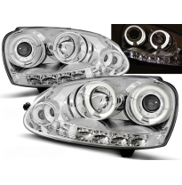 Faros Delanteros Angel Eyes Vw Golf 5 10.03-09 Cromados