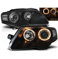 Faros Delanteros Angel Eyes Vw Passat B6 3c 03.05-10 Fondo Negro