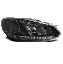 Vw Golf 6 10.08-12 Faros Delanteros Luz Diurna Tru Drl Ece-R87 Negro