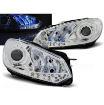 Faros Delanteros Luz Diurna Vw Golf 6 10.08- 12 Tru Drl Ece-R87 Cromado