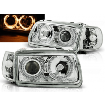 Faros Delanteros Angel Eyes Vw Polo 6n 10.94-09.99 Hatchback Cromados