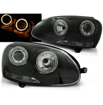 Faros Delanteros Angel Eyes Vw Golf 5 10.03-09 Fondo Negro