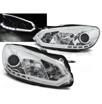 Faros Delanteros Luz Diurna Vw Golf 6 10.08-12 Cromado Tube Lights Tru Drl Ece-R87