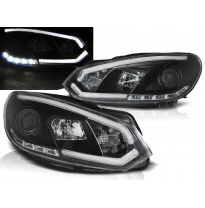 Faros Delanteros Luz Diurna Vw Golf 6 10.08-12 Negro Tube Lights Tru Drl Ece-R87