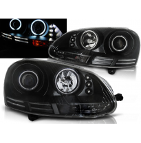 Faros Delanteros Angel Eyes Vw Golf 5 10.03-09 Angel Eyes Ccfl Negro