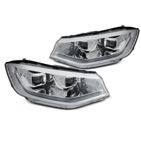 FAROS LUZ DIURNA TUBO CROMADA DRL Intermitente Dinamico se adapta a VW CADDY 20-