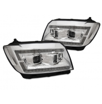 FAROS LED TUBO DE LUZ CROMADO DRL Intermitente Dinamico valido para VW CRAFTER II 2017-