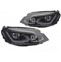 FAROS DELANTEROS LED COMPLETOS NEGROS PARA VW GOLF 7 14-19