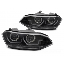 FAROS DELANTEROS LUZ DIURNA  VW POLO VI 2G 17-21 SEQUENCIALES LED DRL NEGRO