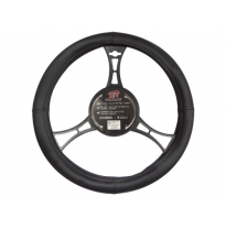 Funda Para Volante Universal, Piel Lisa Negra, 40-41cm