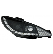 Faro Delantero Luz Diurna Peugeot 206 99-02 Negros