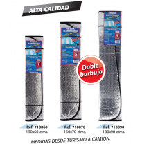 Parasol Aluminizado Slalom  Doble Burbuja Med. 180 X 90 Cm. Con Ventosas