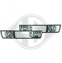 Set Intermitentes De Diseño Golf,91-97 Cristal Claro/ Cromado + Luz Antiniebla