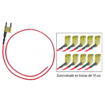 10 Fusibles Puente Uni 20 Amp Con Cable Para Alimentacion Exterior