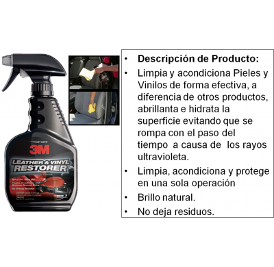 3m Restaurador De Cuero Y Vinilos 473 Ml.