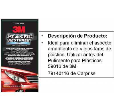 3m Restaurador De Plasticos 500 Ml.
