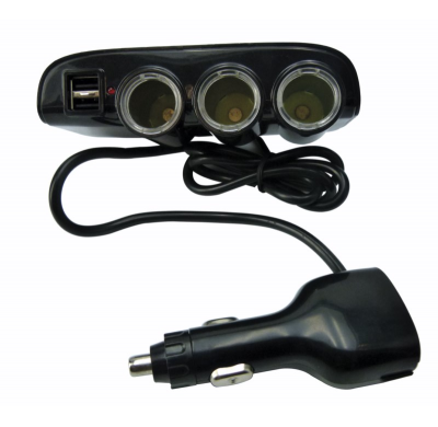Enchufe Mechero Triple + 2 Puertos Usb Electricidad 12 V  Altium