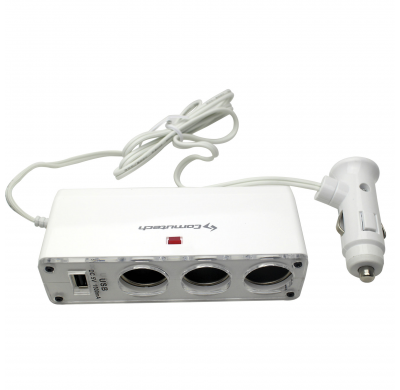 Cargador 12/24 V Triple Toma Enchufe Mechero +  Puerto Usb Bl  Altium  Tomas Encendedor