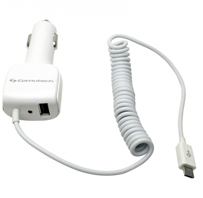 Cargador 12/24 V Cable Micro Usb +  Puerto Usb  Bl  Altium  Tomas Encendedor