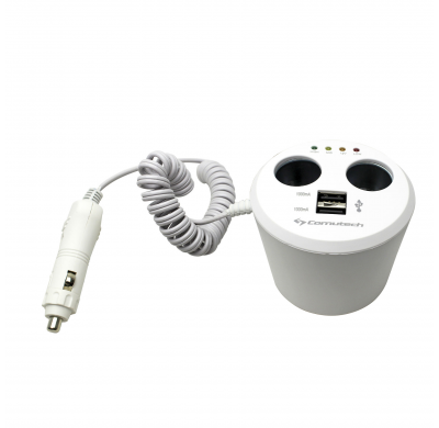 Cargador 12/24v  Doble Enchufe Mechero + 2 Puertos Usb + Indicador Carga Bl  Altium  Tomas Encendedor