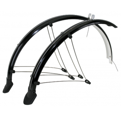 M-WAVE Set of mudguards 28" flexible plastic material - width: 45mm - black