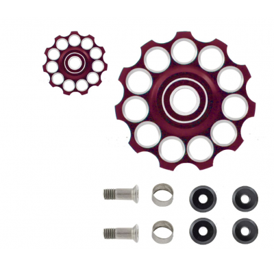 microSHIFT Rear derailleur pulleys Alu CNC red