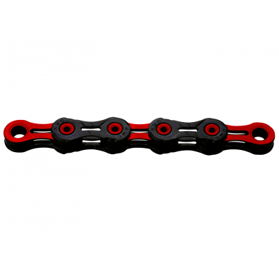 KMC X-10 SL DLC Super Light 116-glides 10-speed - black/rot