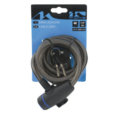 M-WAVE  coil cable lock 10x1800mm black