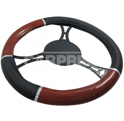 Funda Volante Polipiel Negro-Madera ø46-48