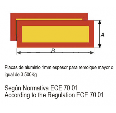 Kit 2 Placas P/Remolque 565x196x1 Homologado Ece/70-01