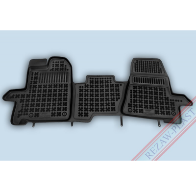 Alfombrillas Goma Negra Ford Transit Custom Desde 2013 ,Delante, Con Refuerzo En Lado Conductor, 3 Asientos 1-Pieza