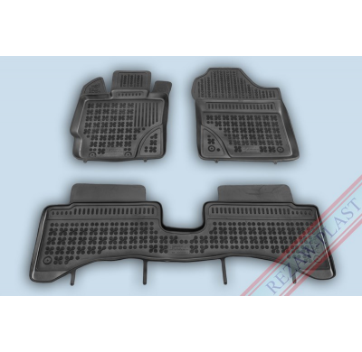Alfombrillas Caucho Color Negro Con Clips Toyota Yaris  Hybryda, Desde  2014 3 Piezas