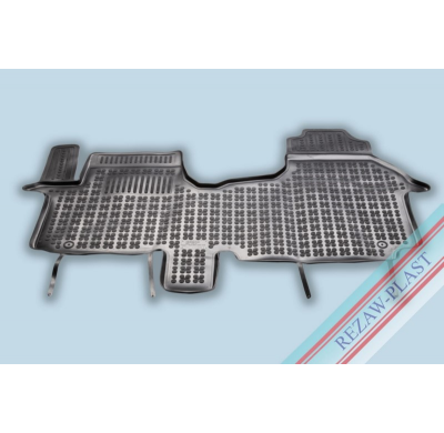 Alfombrillas Caucho Color Negro Con Clips Renault Trafic Iii Desde 2014 - Delanteras Con Refuerzo En Lado Conductor 1 Pieza